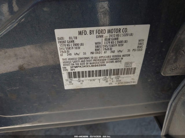 Ford Edge Titanium 2018 2FMPK3K93JBB63906 Image 9