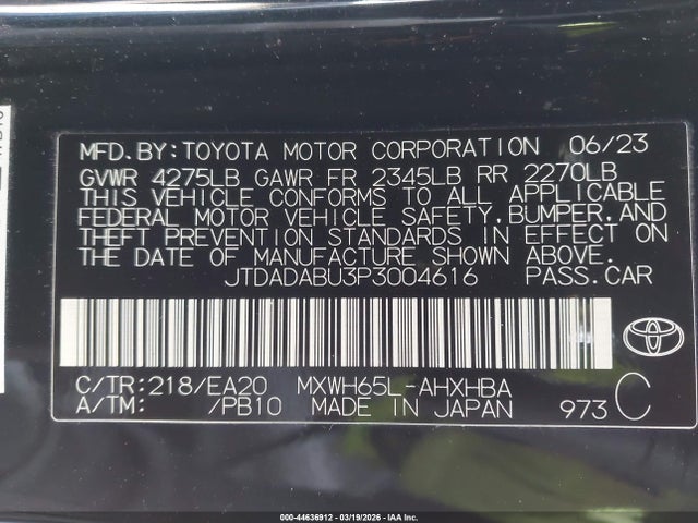 JTDADABU3P3004616 Toyota Prius Limited Awd-e
