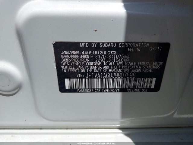 2018 SUBARU WRX JF1VA1A60J9807598 Photo 8