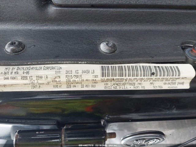 2006 Jeep Wrangler Se მანქანა იყიდება აუქციონზე, vin: 1J4FA29106P770028, აუქციონის ნომერი: 44637019