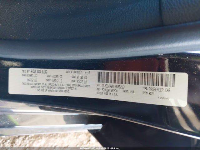 Aukcja sprzedaży 2015 Chrysler 200 Limited, vin: 1C3CCCAB0FN698213, numer aukcji: 44637073