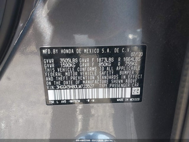 3HGGK5H80LM723527 Honda FIT EX