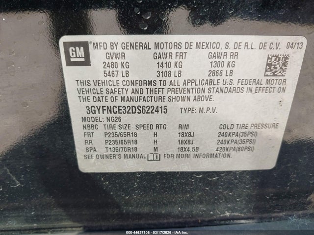 2013 CADILLAC SRX 3GYFNCE32DS622415 Photo 8