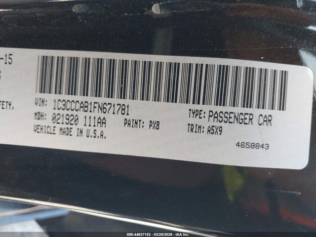 Продаж на аукціоні авто 2015 Chrysler 200 Limited, vin: 1C3CCCAB1FN671781, номер лоту: 44637152