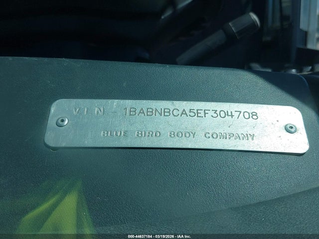 Blue Bird School Bus / Transit Bus 2014 1BABNBCA5EF304708 Image 9