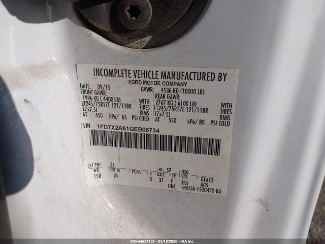 Ford F-250 Xl 2016 1FD7X2A61GEB06734 Image 9