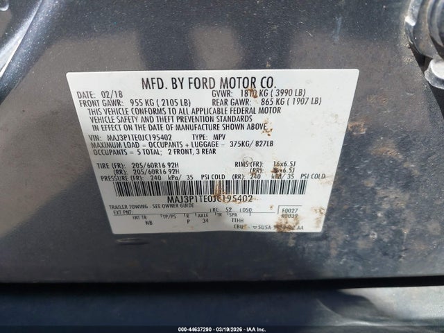 MAJ3P1TE0JC195402 Ford Ecosport Se