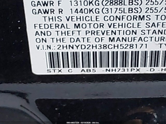 2012 Acura Mdx Technology Package მანქანა იყიდება აუქციონზე, vin: 2HNYD2H38CH528171, აუქციონის ნომერი: 44637320