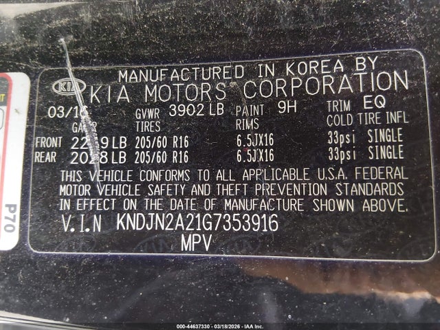 KNDJN2A21G7353916 KIA Soul