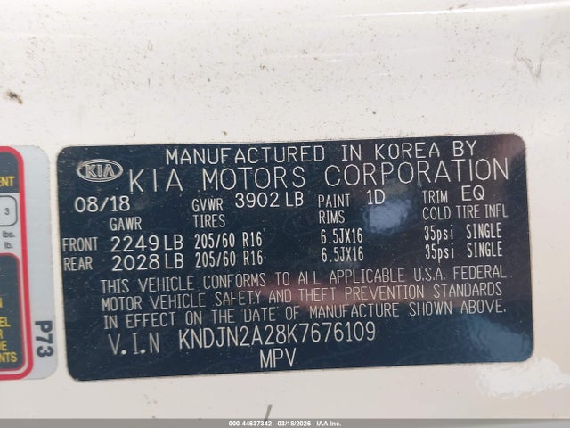 Продажа на аукционе авто 2019 Kia Soul, vin: KNDJN2A28K7676109, номер лота: 44637342