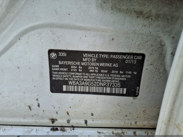 2013 BMW 335I WBA3A9G52DNP37335 Photo 8