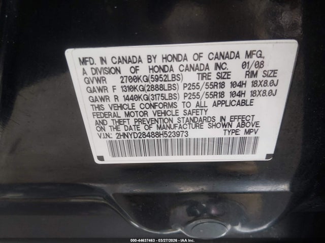 2008 Acura Mdx Technology Package მანქანა იყიდება აუქციონზე, vin: 2HNYD28488H523973, აუქციონის ნომერი: 44637463