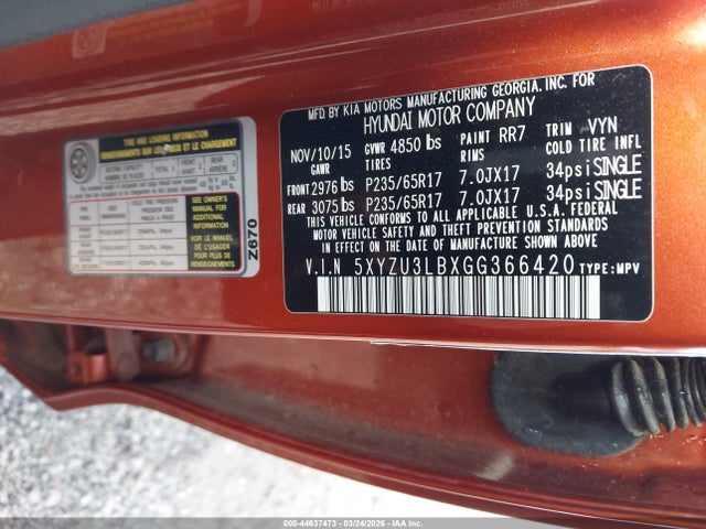 Aukcja sprzedaży 2016 Hyundai Santa Fe Sport 2.4l, vin: 5XYZU3LBXGG366420, numer aukcji: 44637473