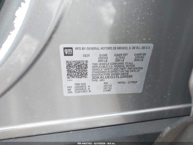 44637552 :رقم المزاد ، 3GKALUEG1TL100595 vin ، 2026 Gmc Terrain Awd Elevation مزاد بيع