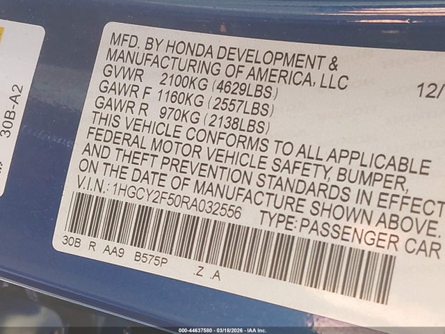 Продаж на аукціоні авто 2024 Honda Accord Hybrid Sport, vin: 1HGCY2F50RA032556, номер лоту: 44637580