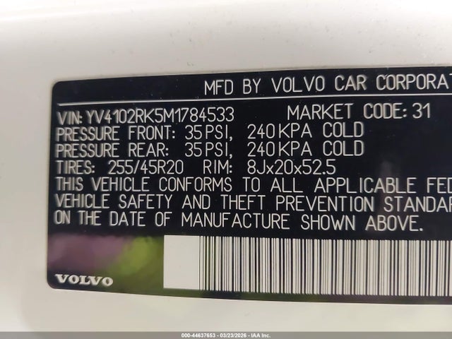 2021 VOLVO XC60 YV4102RK5M1784533 Photo 8