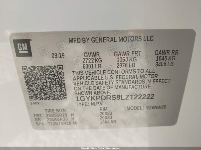 Продажа на аукционе авто 2020 Cadillac Xt6 Awd Premium Luxury, vin: 1GYKPDRS9LZ122222, номер лота: 44637701