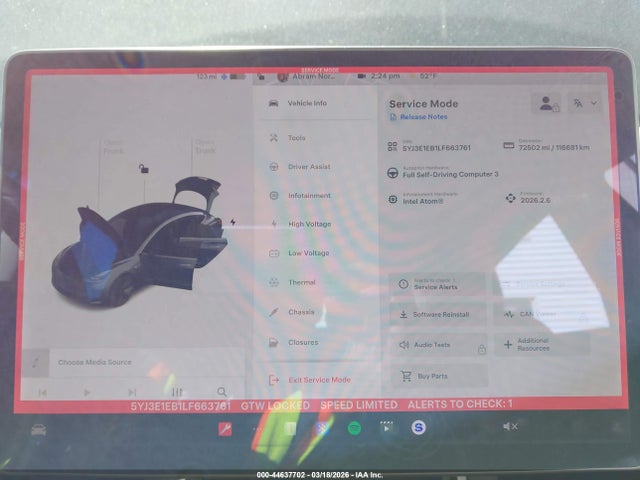Продаж на аукціоні авто 2020 Tesla Model 3 Long Range Dual Motor All-wheel Drive, vin: 5YJ3E1EB1LF663761, номер лоту: 44637702