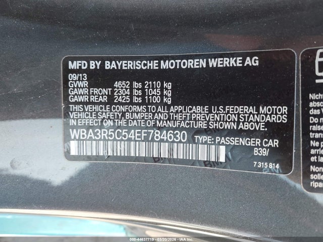 Aukcja sprzedaży 2014 Bmw 435i Xdrive, vin: WBA3R5C54EF784630, numer aukcji: 44637719