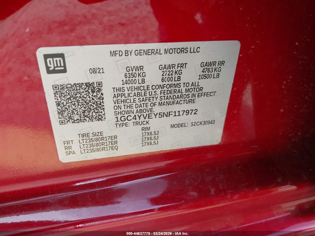 2022 CHEVROLET SILVERADO 3500HD 1GC4YVEY5NF117972 Photo 8