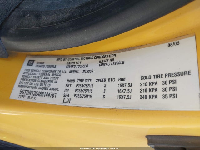 2006 HUMMER H3 SUV 5GTDN136468144761 Photo 8