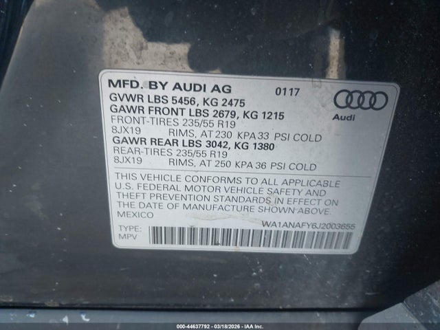 2018 AUDI Q5 WA1ANAFY6J2003655 Photo 8