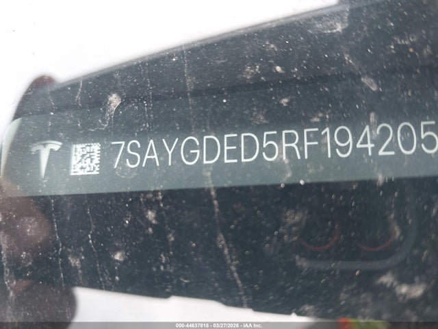 2024 Tesla Model Y Long Range Single Motor Rear-wheel Drive/rwd მანქანა იყიდება აუქციონზე, vin: 7SAYGDED5RF194205, აუქციონის ნომერი: 44637818
