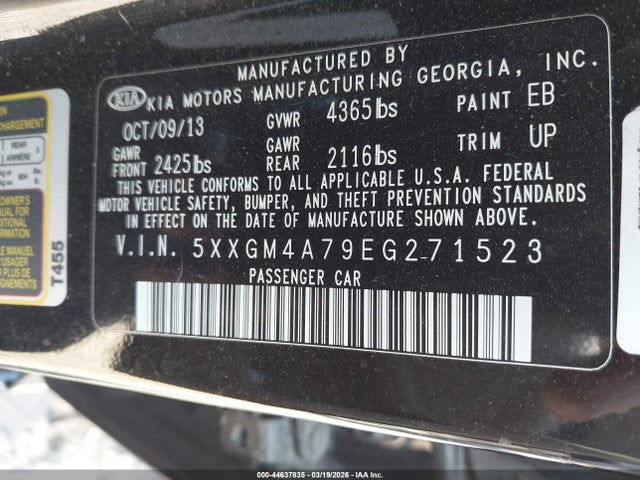 Продажа на аукционе авто 2014 Kia Optima Lx, vin: 5XXGM4A79EG271523, номер лота: 44637835