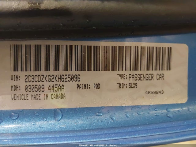 2019 DODGE CHALLENGER 2C3CDZKG2KH625096 Photo 8