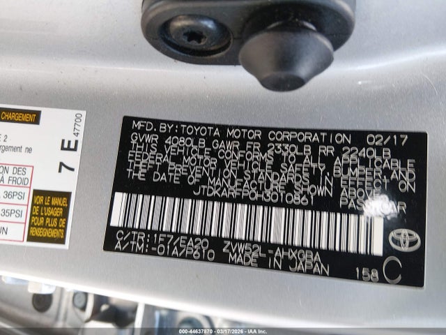 2017 TOYOTA PRIUS PRIME JTDKARFP0H3010861 Photo 8