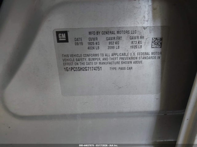 1G1PC5SH2G7174751 Chevrolet Cruze Limited Ls Auto