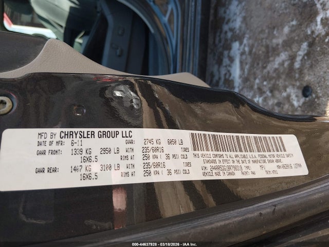Продажа на аукционе авто 2011 Chrysler Town & Country Touring, vin: 2A4RR5DG1BR798318, номер лота: 44637928