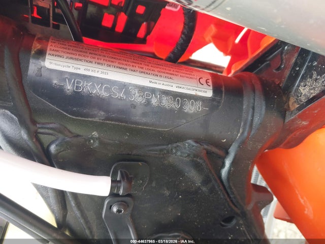 KTM 450 Xc-f 2023 VBKXCS433PM390308 Image 10