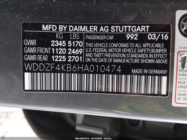 Продаж на аукціоні авто 2017 Mercedes-benz E 300 4matic, vin: WDDZF4KB6HA010474, номер лоту: 44637974