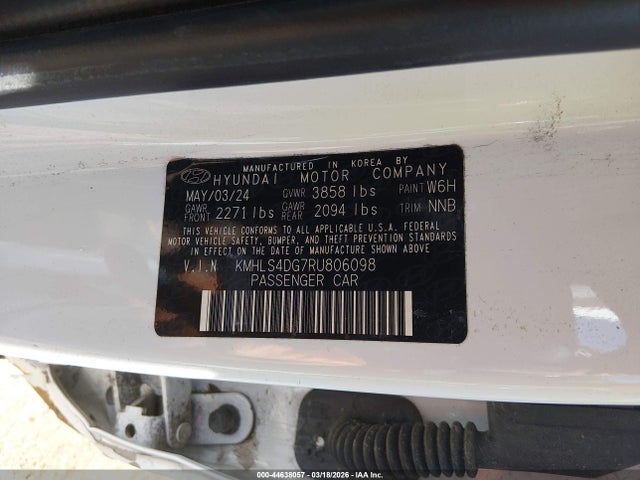 Aukcja sprzedaży 2024 Hyundai Elantra Sel, vin: KMHLS4DG7RU806098, numer aukcji: 44638057