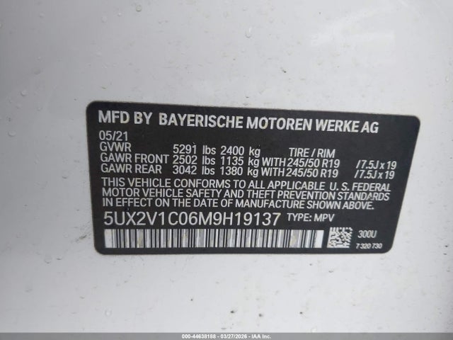 Продажа на аукционе авто 2021 Bmw X4 Xdrive30i, vin: 5UX2V1C06M9H19137, номер лота: 44638188