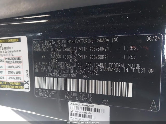 2024 LEXUS RX 350 2T2BAMBA8RC041168 Photo 8