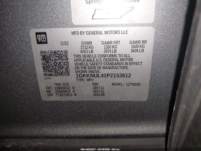 Продаж на аукціоні авто 2023 Gmc Acadia Awd Slt, vin: 1GKKNUL41PZ153612, номер лоту: 44638227
