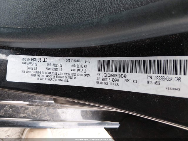 Aukcja sprzedaży 2016 Chrysler 200 Limited, vin: 1C3CCCAB9GN108348, numer aukcji: 44638247