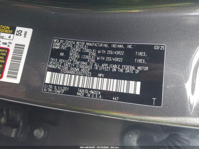 Auction sale of the 2025 Lexus Tx 350 Luxury, vin: 5TDAAAB63SS027623, lot number: 44638295