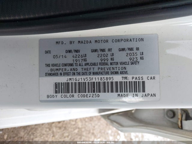 2015 MAZDA MAZDA6 JM1GJ1V53F1185895 Photo 8