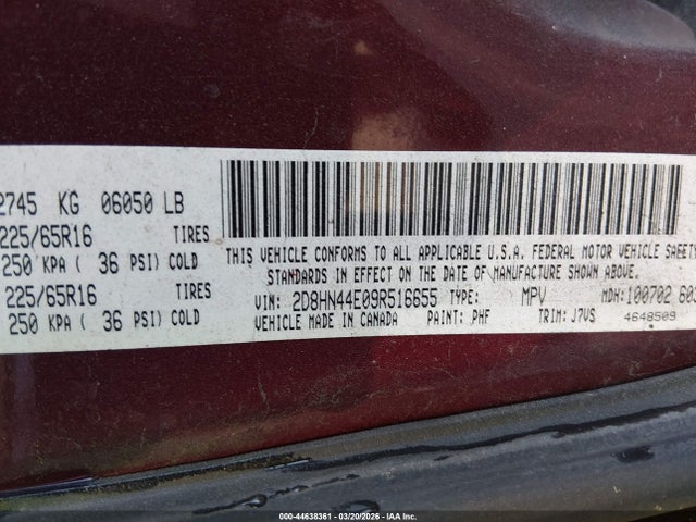 Aukcja sprzedaży 2009 Dodge Grand Caravan Se, vin: 2D8HN44E09R516655, numer aukcji: 44638361