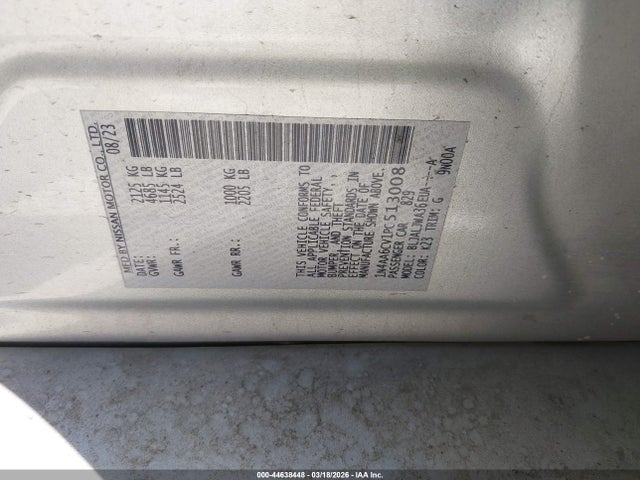 Aukcja sprzedaży 2023 Nissan Maxima Sv Xtronic Cvt, vin: 1N4AA6CV1PC513008, numer aukcji: 44638448