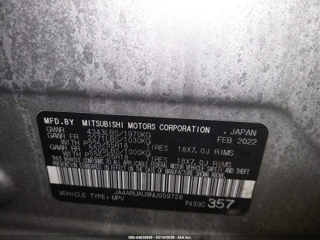 2022 MITSUBISHI OUTLANDER SPORT JA4ARUAU9NU009728 Photo 8