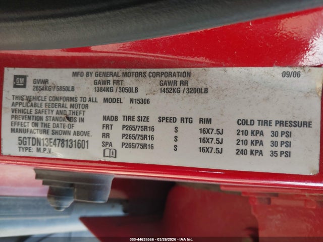 2007 HUMMER H3 SUV 5GTDN13E478131601 Photo 8