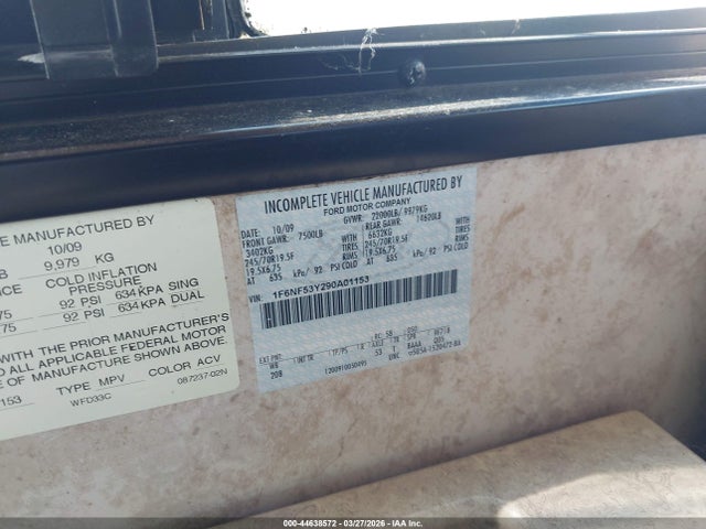 2009 Ford F550 Super Duty Stripped Chass მანქანა იყიდება აუქციონზე, vin: 1F6NF53Y290A01153, აუქციონის ნომერი: 44638572