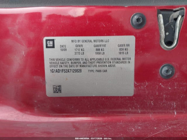 2010 CHEVROLET COBALT 1G1AD1F52A7129828 Photo 8