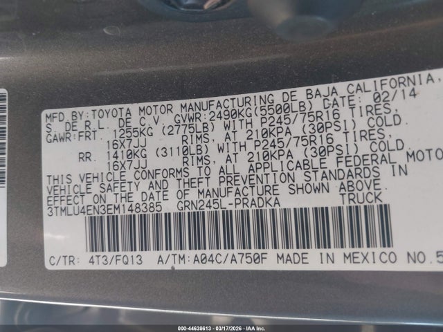 Toyota Tacoma Base V6 2014 3TMLU4EN3EM148385 Image 9