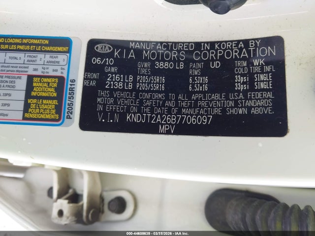 Aukcja sprzedaży 2011 Kia Soul +, vin: KNDJT2A26B7706097, numer aukcji: 44638635