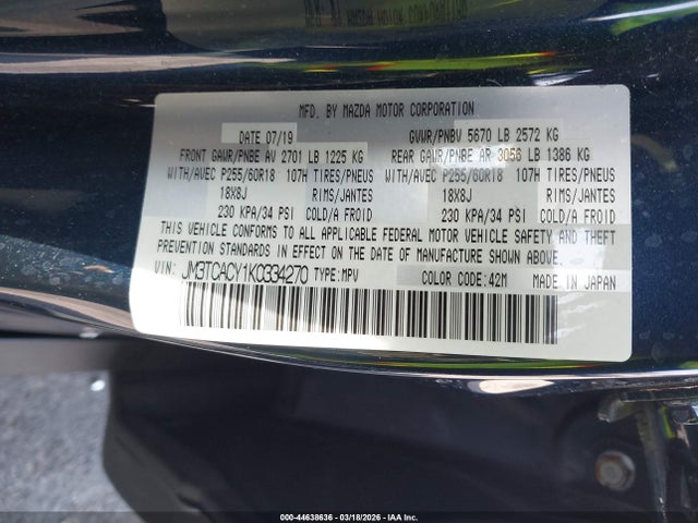 2019 MAZDA CX-9 JM3TCACY1K0334270 Photo 8